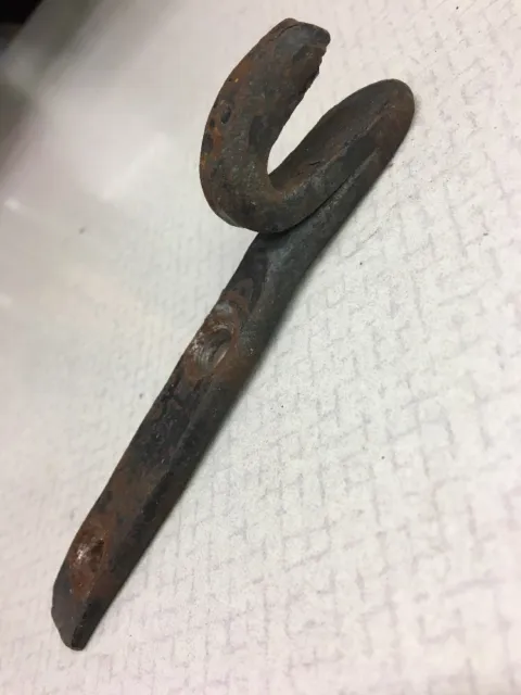 antique hand forged iron primitive coat hook farm house barn Rustic Old