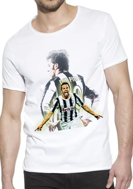 T-Shirt Del Piero Juventus calcio Uomo Abbigliamento 100% Cotone Taglia da S>XXL 2