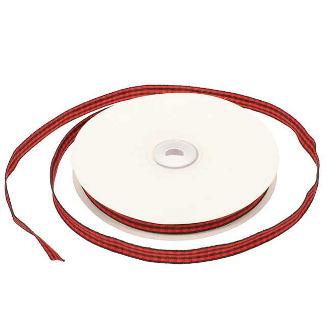 Cinta a cuadros roja y negra cinta con cable para envolver regalo hágalo usted mismo