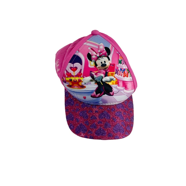 Disney Minnie Mouse Pink Glitter Little Girl Baseball Hat One Size