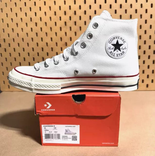 Converse Unisex AllStar Chuck 70HI -WHT/GARNET/EGRET US M 8 - W 10 / EU 41.5