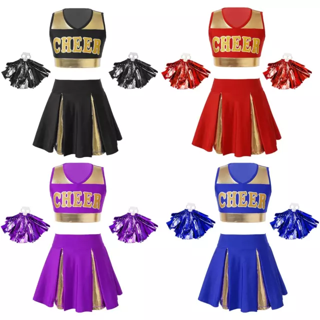 Costume uniforme da ragazza cheerleader cheerleading Halloween cosplay abito elegante