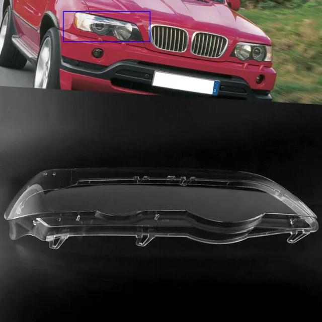 Right Headlight Headlamp Clear Lens Cover Fit For BMW X5 E53 2000 2001 2002 2003