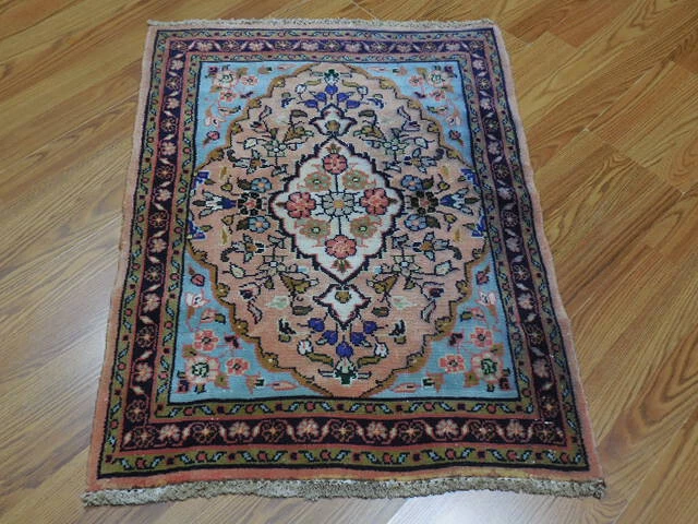 VINTAGE TURKISH HAND MADE GEOMETRIC ANATOLIAN VILLAGE MADE RUG 2.3x3 Ft