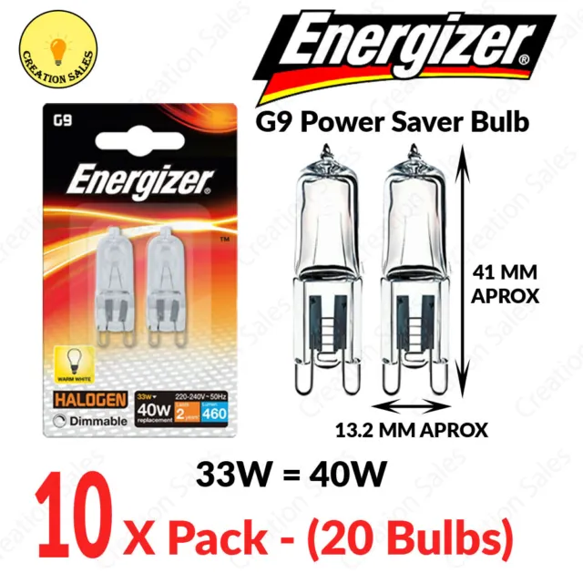 20 X G9 Halogen Bulb 33W 40W Energy Saver Capsule Light Dimmable lamp 220 - 240V