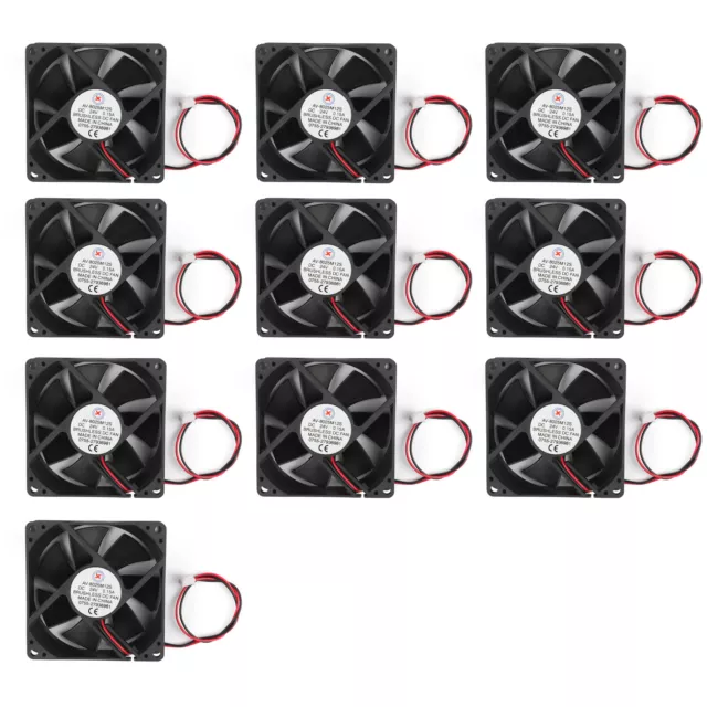 10Pcs DC Brushless Cool PC Computer Fan 24V 8025S 80x80x25mm 0.15A 2 Pin Wire AU