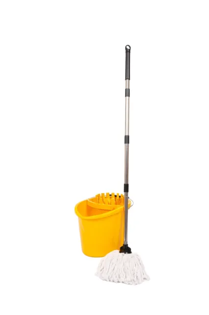 Mop and Bucket Set Floor Mops 16L Wringer Mopping Industrial Plastic Color Coded
