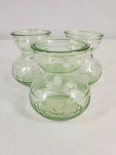 Floral Green Glass Vases