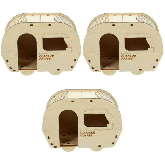 3 piezas escondite de hámster habitación decorativa para ratas hámster madera mascota