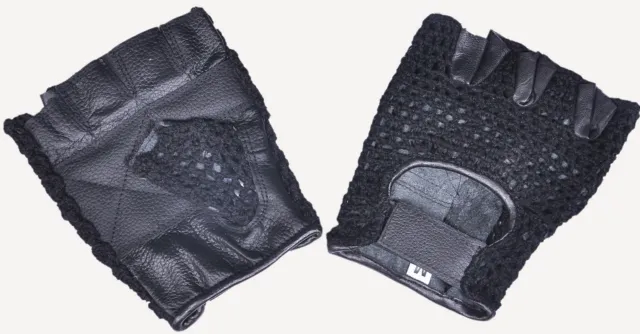Weight Lifting Padded Mesh Leather Gloves Fitness Exercise Training Cycling Gym