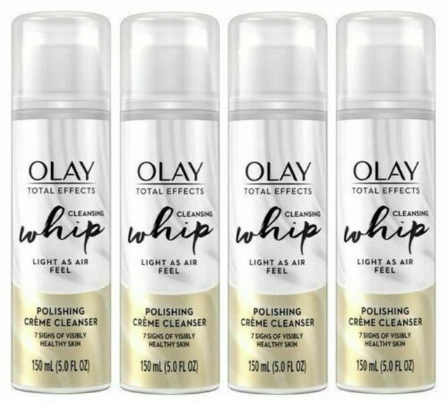 LOT OF 4: OLAY Total Effects Cleansing Whip Polishing Creme Cleanser 5 oz