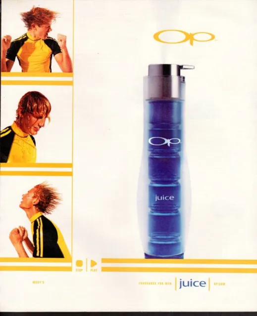 Vintage print ad advertisement Fashion Men Ocean Pacific Juice Fragrance 2001 ad