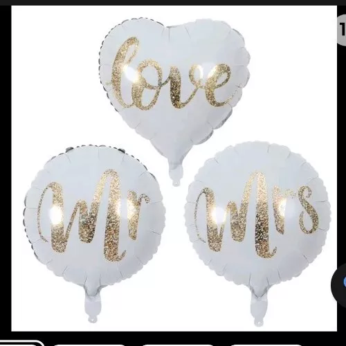 Mr Mrs Love Balloon Wedding Engagement Party 3 Of Each  So 9 Balloons