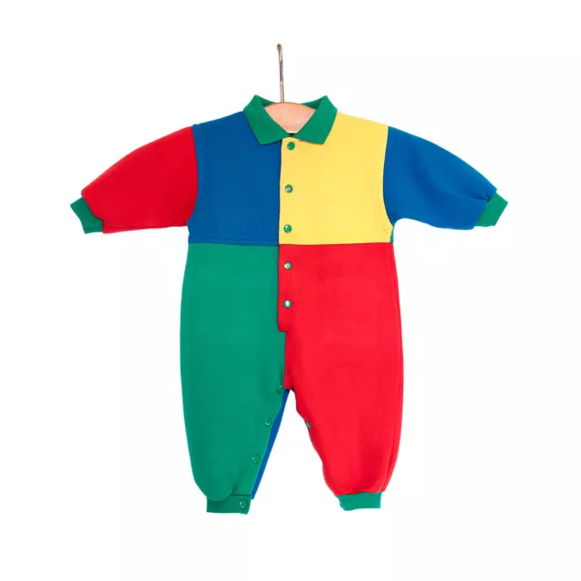 Combinaison longue multicolore pour bébé | Cheetah | Vintage 80s