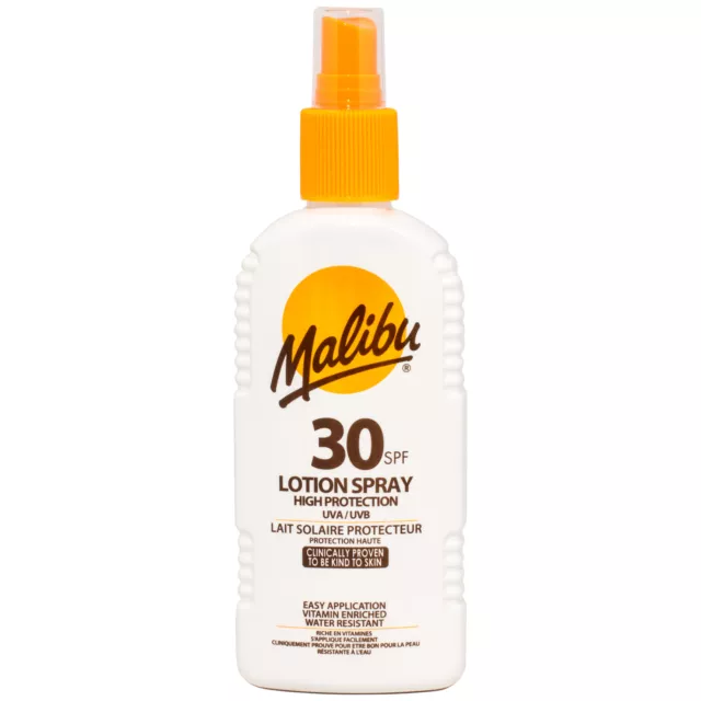 (4,49 EUR/100 ml) Malibu Sonnenlotion Spray SPF30 hoher Sonnenschutz 200 ml