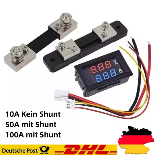 DC0-100V Digital Voltmeter Amperemeter Spannungsmesser Prüfer Strom Messgerät