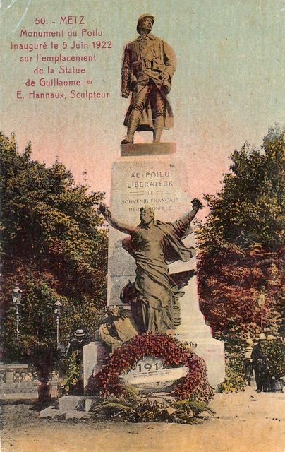 Carte postale ancienne MOSELLE METZ monument du Poilu écrite 1932