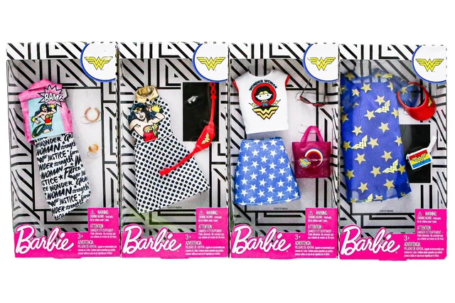 Lot Of 4 Barbie Wonder Woman Clothes Outfit Packs