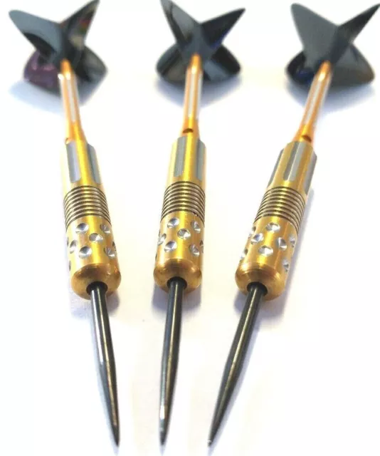 24g Tungsten Darts set with Gold Titanium Coating, dart barrels, shafts, flights