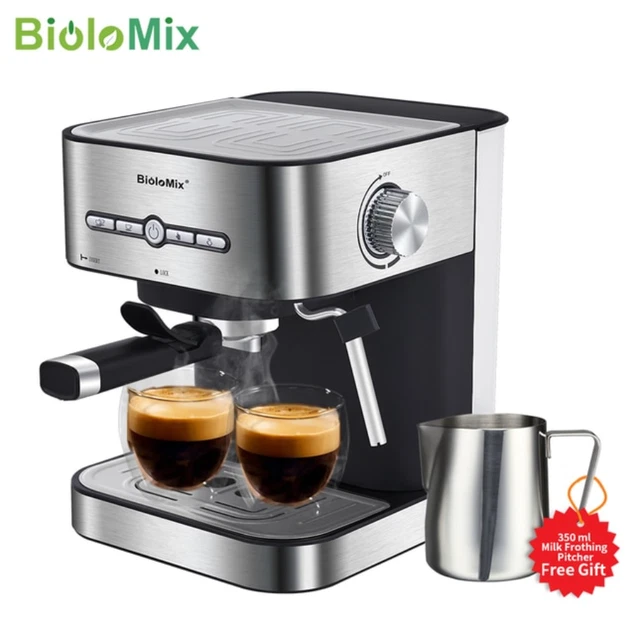 BioloMix – Machine à café expresso Semi-automatique, 1050W, 20 bars, avec mousse