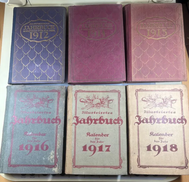 Illustriertes Jahrbuch. Kalender für das Jahr 1912 - 1918 (ohne 1913) 6 Bände