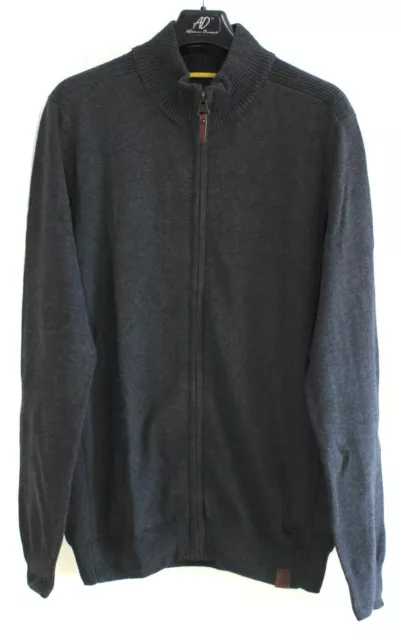 Camel Active Uomo Maglione Taglia L Cerniera Intera Cotone Grigio collo Alto
