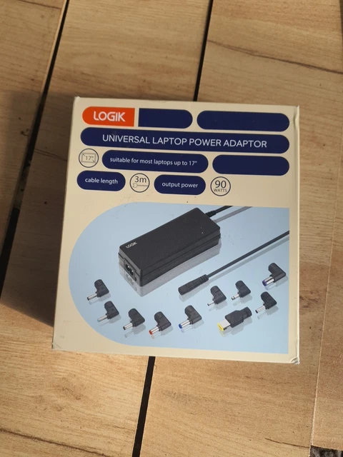 LOGIK LNP90W24 UNIVERSAL Laptop Power Adapter - 3m 90W 10