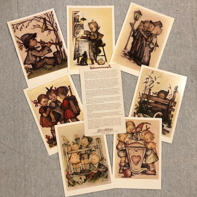 7 Vintage ARS SACRA Hummel unused greeting cards 1981 Printed in W Germany 1981