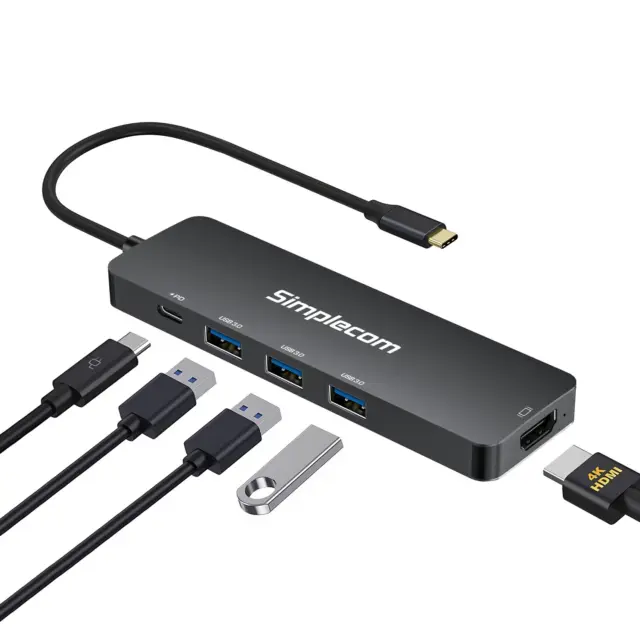 Simplecom CH545 USB-C 5-in-1 Multiport Adapter Docking Station with 3-Port USB 3