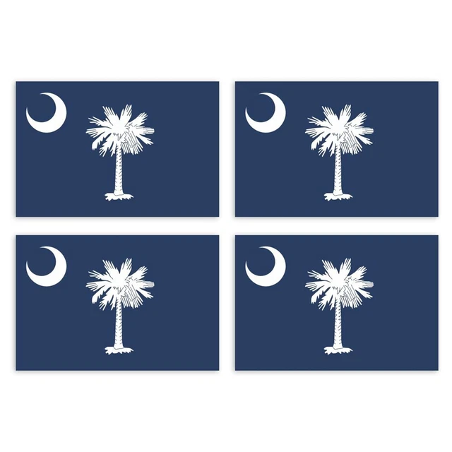 Autoaufkleber South Carolina Columbia – 4,5x3 Cm – Mit Staatsflagge & Wappen – UV- & Wetterfest Für Auto & Motorrad