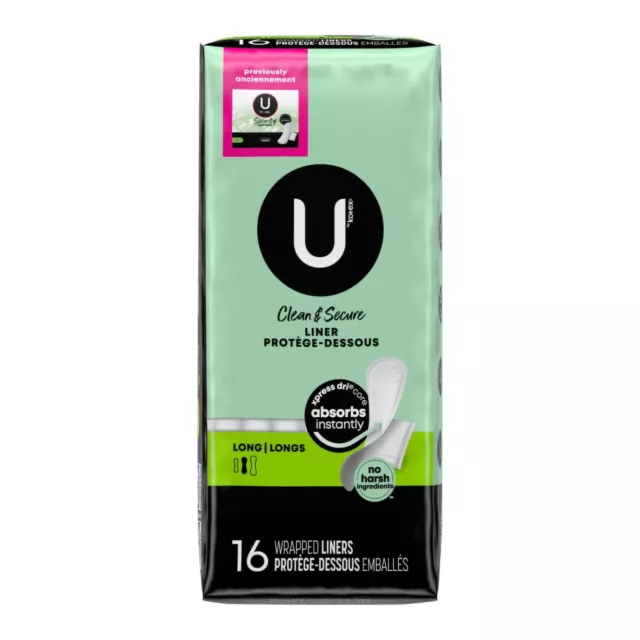 U By Kotex Security Lightdays 16 Ct Long Wrapped Daily Liners Pack of 2