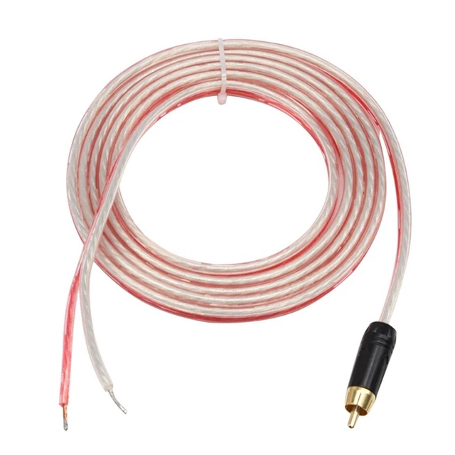 2X(Replacement Repair Speaker Bare Wire Cable 5Ft with RCA Plug to Stripped Ends