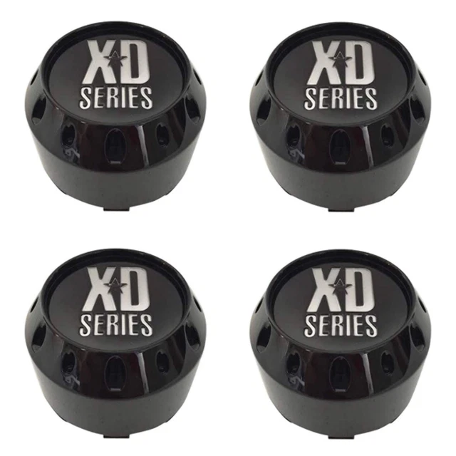 Set of 4 KMC XD Series Gloss Black 5 / 6 Lug Wheel Center Cap for XD 779 786 795