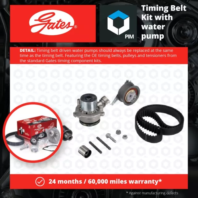 Timing Belt & Water Pump Kit fits SKODA KODIAQ 2.0D 2018 on CUAA Set Gates New