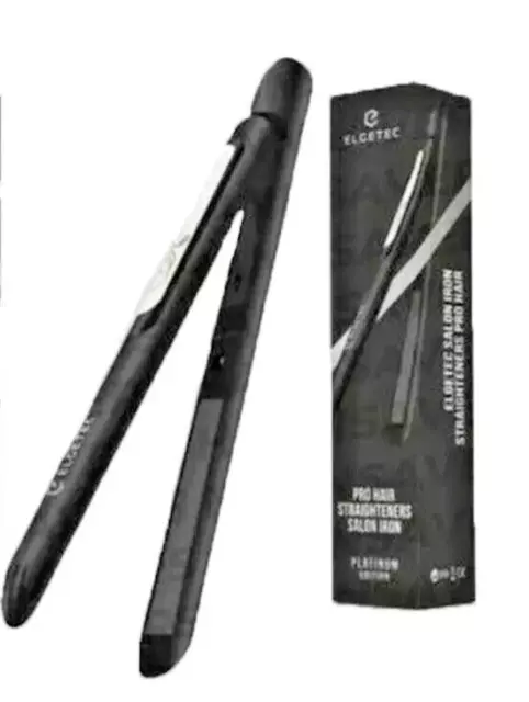 ELGETEC PRO CERAMIC Hair Straightener Travel Size Dual Voltage Quick Heat BLACK 5.99 PicClick UK