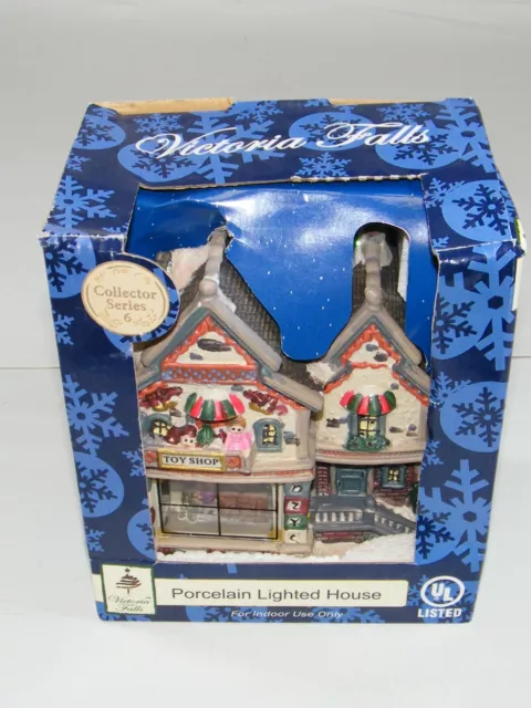 Victoria Falls Toy Shop Series 6 Porcelain Lighted House Christmas Village