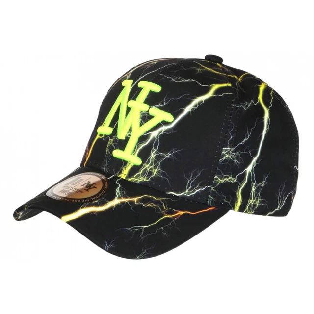 Casquette Enfant New York Spydder - Vert Fluo Et Noir, Toile D'araignée - Taille Unique 7-12 Ans - Baseball, Style Hip-hop