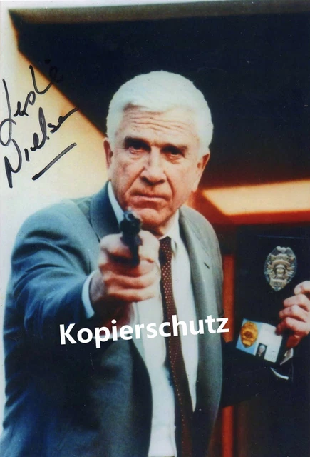 Leslie Nielsen -- Autogramm -- Die Nackte Kanone -- Autograph