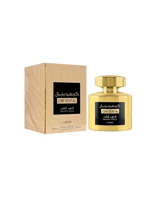 Lattafa Confidential Private Gold Eau De Parfum 100Ml 3.4 Fl.oz Unisex Fragrance