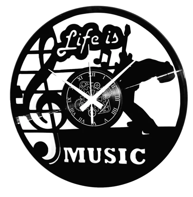 Orologio Da Parete Lp 33 Giri - Disco In Vinile  - Musica Deejay Life Is Music