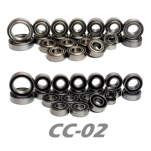 Bearing Set for TAMIYA CC02 CC-02 CC-02S COMPLETE 22 Bearings RUBBER/METAL Seals