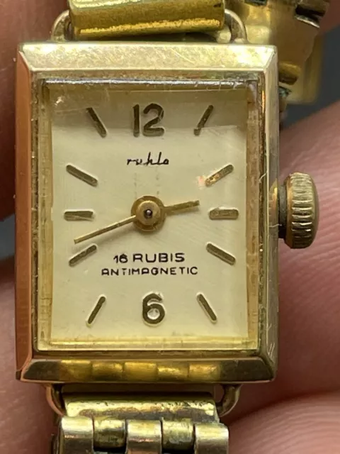 DDR RUHLA- 16 Rubins Antimagnetic - Damenarmbanduhr - für Bastler - für Sammler