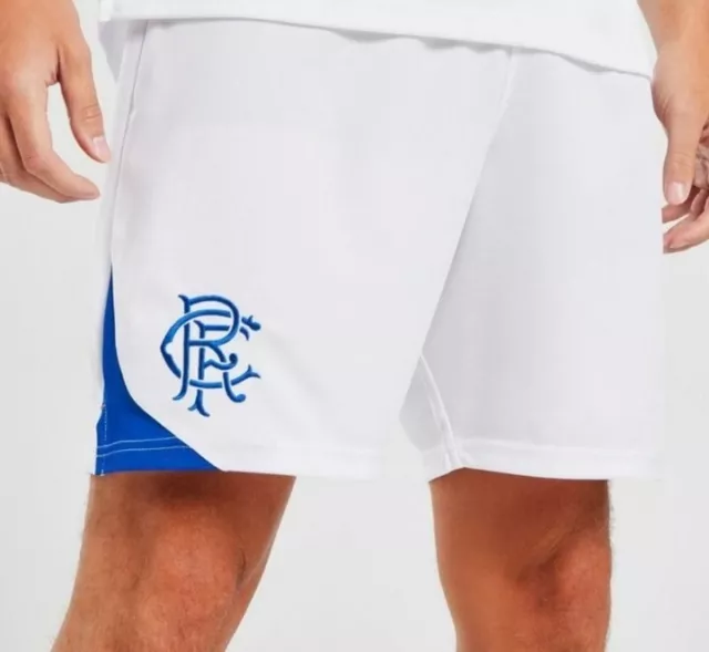 Glasgow Rangers FC football medium mens castore 23/24 white home shorts RRP £40