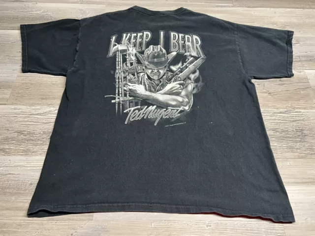 Ted Nugent T-Shirt Adult XL Black Spirit of The Wild I Keep I Beer 2