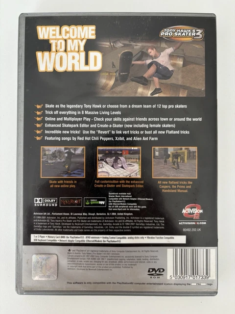 TONY HAWK'S PRO Skater 3 Platinum PS2 PlayStation 2- COMPLETE- FREE ...