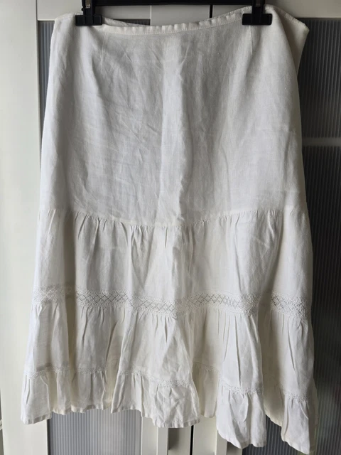 Jupe Longue Blanche Marilù Taille S - Neuf Avec étiquettes - Étiquetée 119€ - Coton