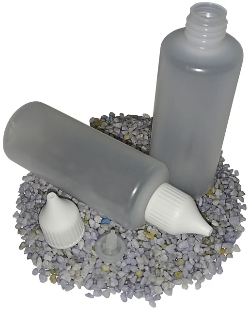 100 Fenstermalflasche leer Kira 80ml mit natur Auftragsspitze und weißem Deckel