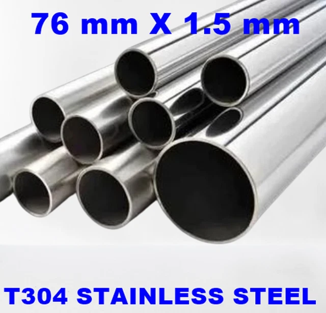 thumbnail image 2 of Smoothflow 76mm X 1.5mm T409 Stainless Steel Exhaust Tube Pipe - 1 Metre Length 2 of 3