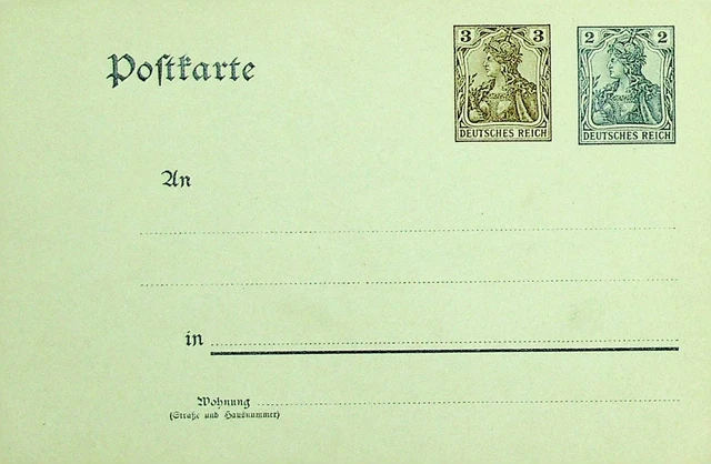 Deutschland 3pf Auf 2pf Fein Ungebraucht Postal Card