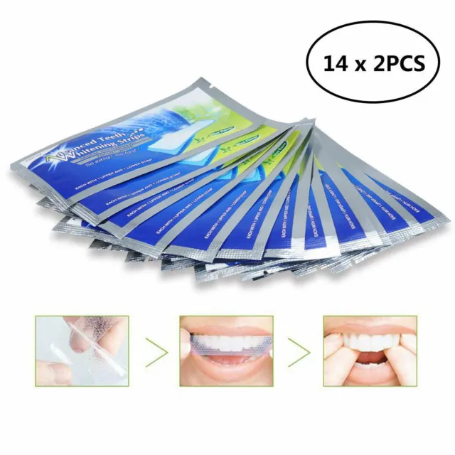 28 Pcs Dental White Effects Advanced Teeth Whitening Enamel Strips Mint Flavor